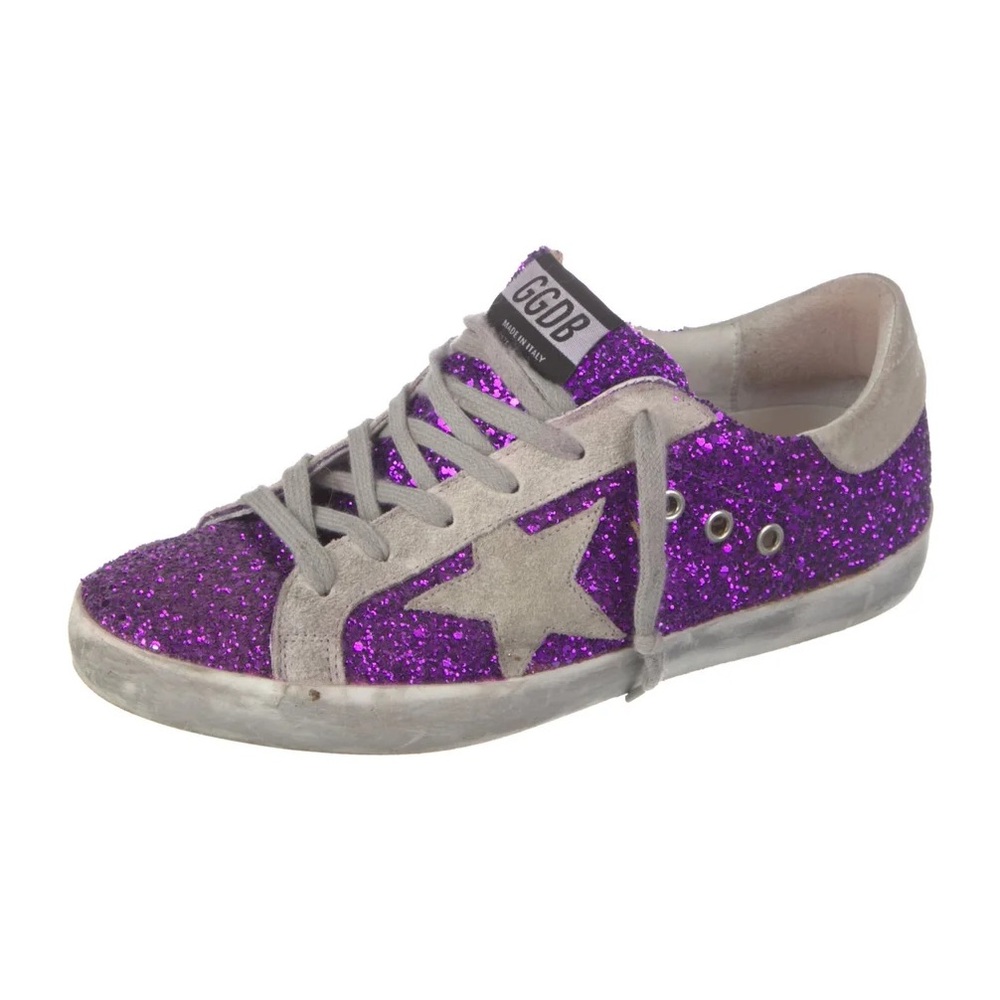Golden Goose Glitter Printed Sneakers